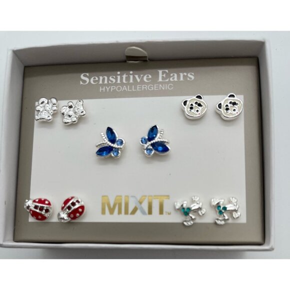 NEW 5 Pair of MIXIT Hypoallergenic Sensitive Ears Pierced Earrings - Picture 1 of 3